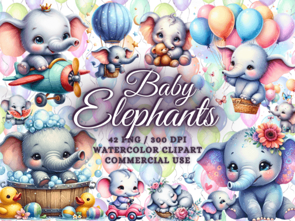 Download Baby Elephants Clipart Baby Animals Png - Art Collection