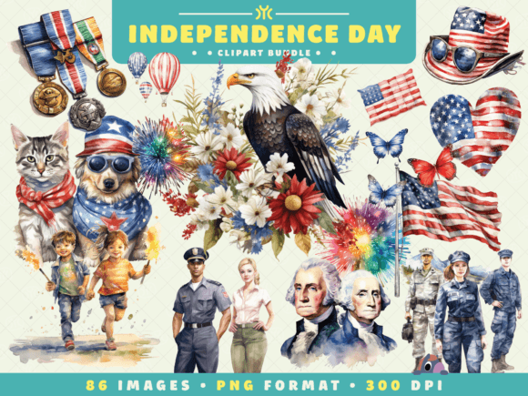 Download Watercolor US Independence Day Clipart - Art Collection