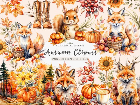 Download Cozy Fall Clipart, Fall Animals Clipart, - Art Collection