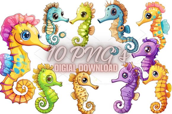 Download Cute Seahorse Sticker Clipart, PNG 4S-18 - Art Collection