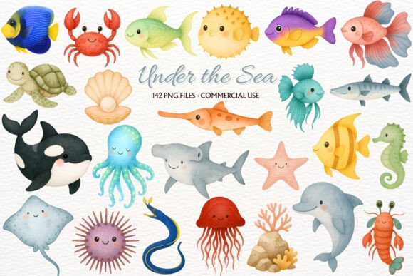 Download Undersea Nursery Sea Animals Clipart PNG - Art Collection