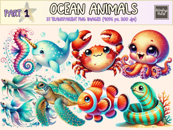 Download Ocean Animals Clipart - Art Collection