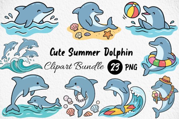 Download Cute Summer Dolphin Clipart - Art Collection