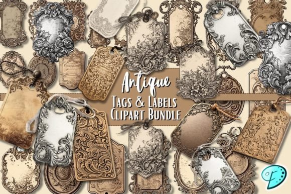 Download Antique Tags &amp; Labels PNG Clipart Bundle - Art Collection