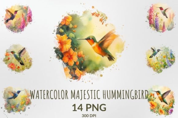 Download Watercolor Majestic Hummingbird Clipart - Art Collection