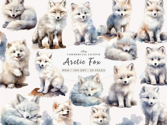 Download Watercolor Arctic Fox Clipart - Art Collection