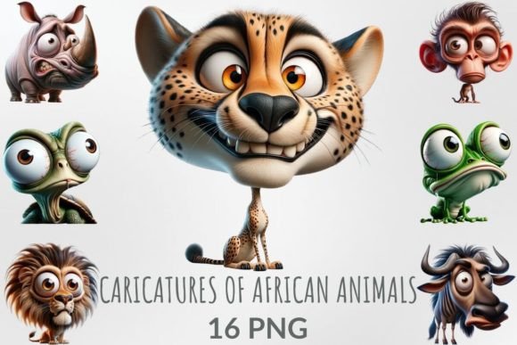 Download Funny Caricatures of African Animals - African Collection