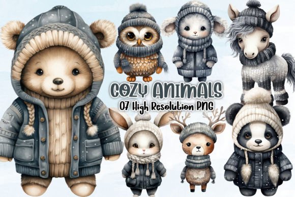 Download Cozy Animals Sublimation Clipart PNG - Art Collection