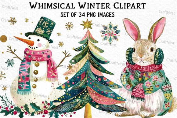 Download Whimsical Winter Clipart Bundle - Art Collection