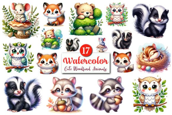 Download Cute Watercolor Woodland Animals Clipart - Art Collection