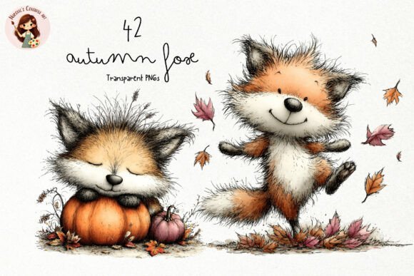 Download Cute Autumn Fox PNG Clipart - Art Collection