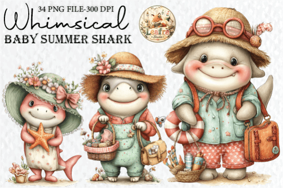 Download Whimsical Baby Summer Shark Clipart - Art Collection
