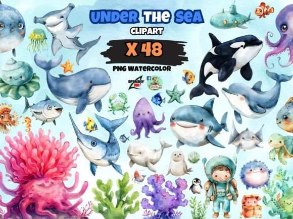 Download Watercolor Under the Sea Clipart Bundle - Art Collection