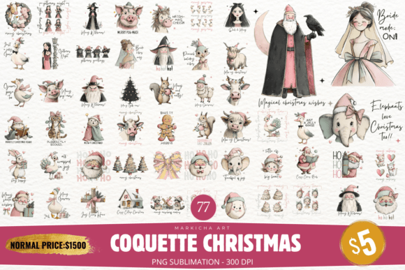 Download Coquette Christmas Clipart Huge Bundle - Art Collection