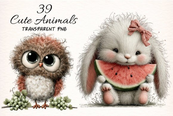 Download Whimsical Cute Animals Clipart Bundle - Art Collection