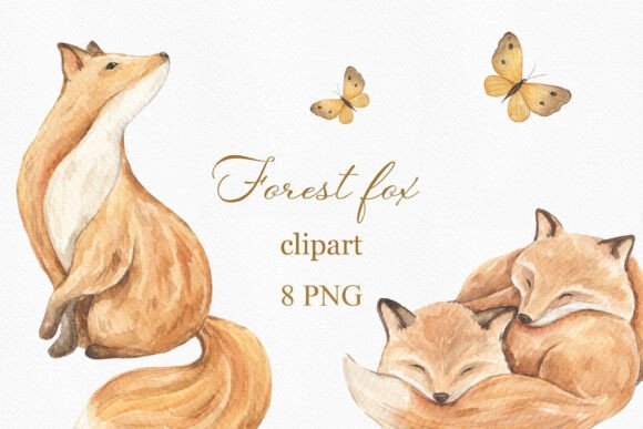 Download Watercolor Hand Painted Fox Clipart - Art Collection