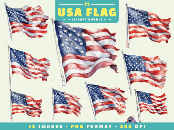 Download Watercolor USA Flag Clipart - Art Collection