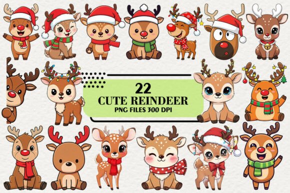 Download Cute Christmas Reindeer Clipart - Art Collection