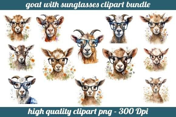 Download Baby Goat with Sunglasses Clipart - Art Collection