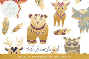 Download Boho Forest Friends Clipart Set - Art Collection