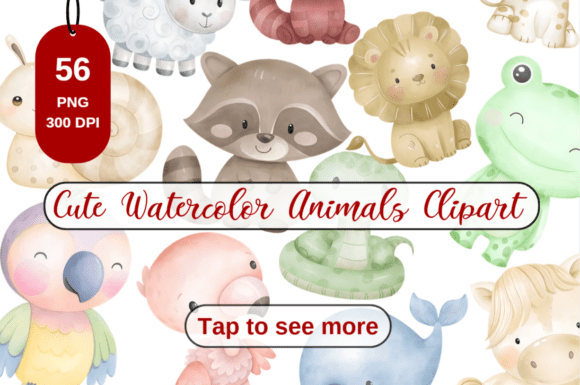 Download Cute Watercolor Animals Clipart Bundle - Art Collection