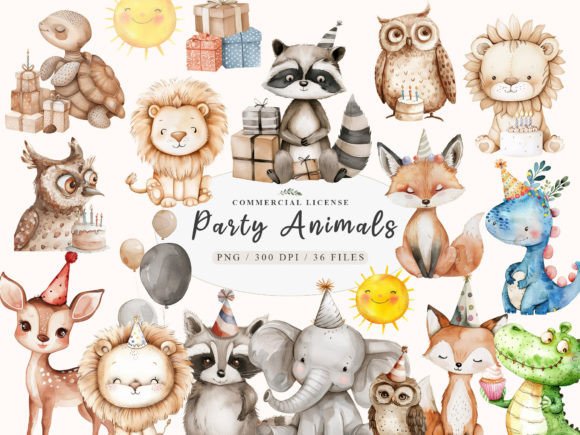 Download Birthday Baby Animal Clipart, Party Png - Art Collection
