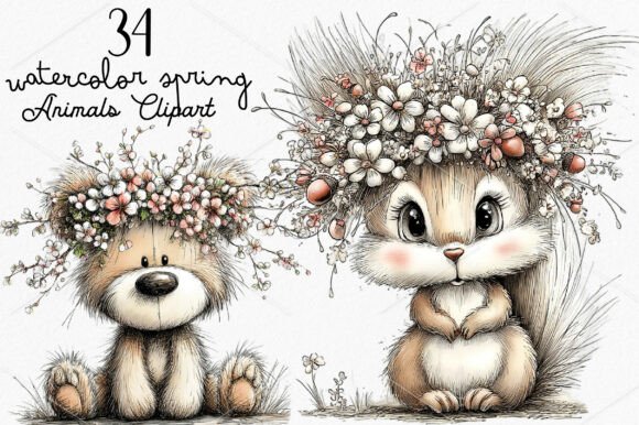 Download Watercolor Spring Animals Clipart Bundle - Premium Resources