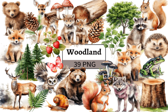 Download Woodland Animals Clipart Bundle PNG - Art Collection