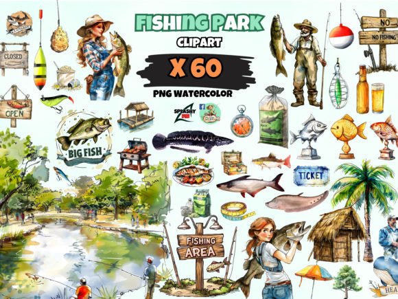 Download Watercolor Fishing Clipart, Tournament - Art Collection