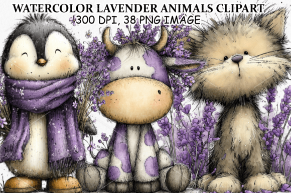 Download Watercolor Lavender Animals Clipart - Premium Resources