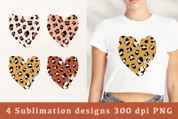 Download Leopard Valentines Heart Sublimations - Art Collection