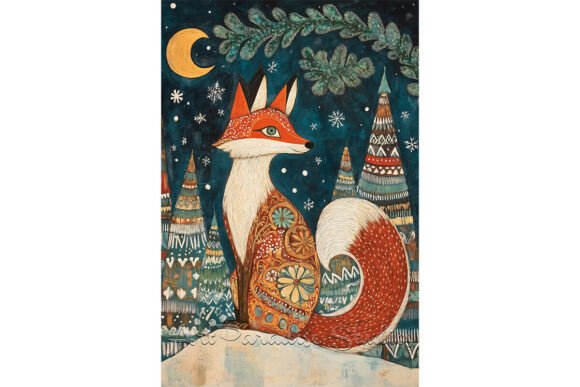 Download Whimsical Red Fox in Winter Snow Art - Art Collection