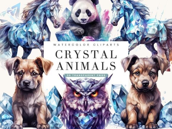 Download Watercolor Crystal Animals Clipart - Art Collection