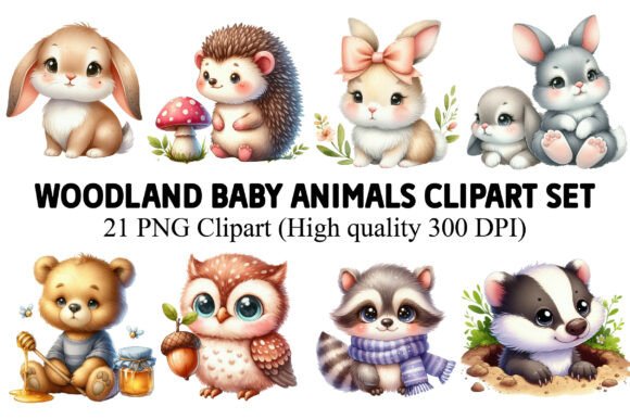Download Woodland Baby Animals Clipart Set - Art Collection