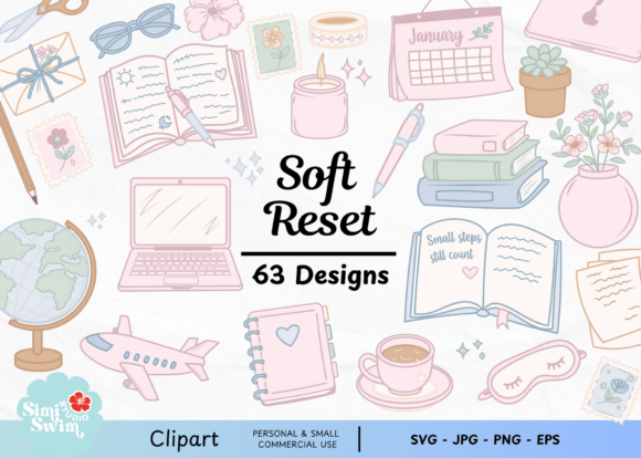 Download Soft Reset Cozy Clipart Bundle | Pastel - Art Collection