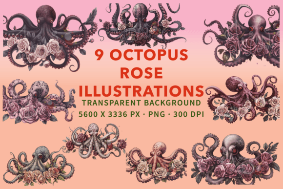 Download Octopus Rose Watercolor Clip Art Images - Art Collection