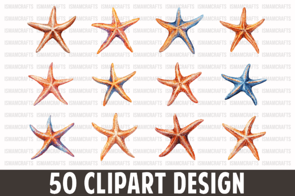 Download Starfish Watercolor Clipart Bundle PNG - Art Collection