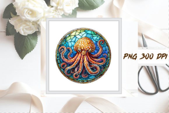 Download Stained Glass Octopus Sublimation Art - Art Collection