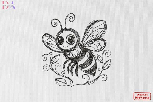 Download Cute Bee Sketch Nature Animal Art - Art Collection