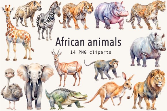 Download African Animals Clipart Set - Art Collection
