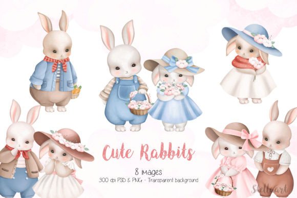 Download Cute Rabbits Clipart - Art Collection