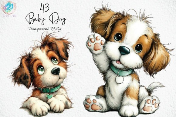 Download Whimsical Baby Dog Clipart PNG - Art Collection