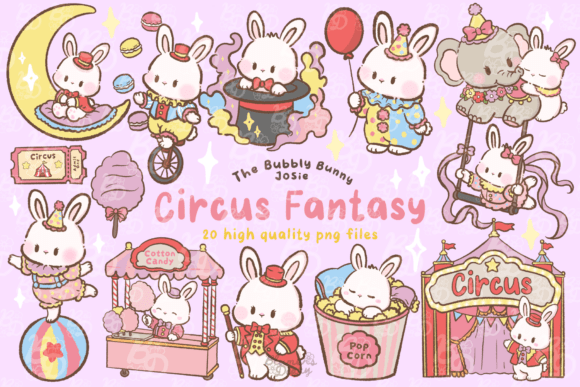 Download Kawaii Circus Fantasy Bunny Clipart - Art Collection