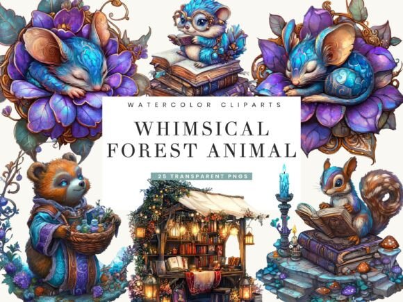 Download Whimsical Forest Animal Clipart Bundle - Art Collection