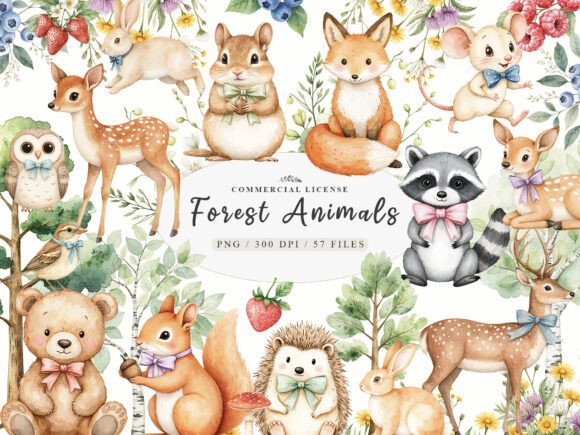Download Forest Spring Woodland Animals Clipart - Art Collection