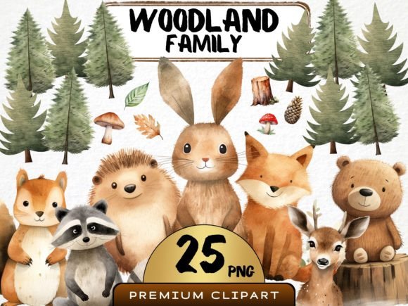 Download Cute Woodland Animal Clipart PNG Bundle - Art Collection