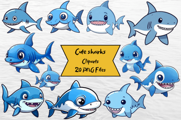 Download Cute Shark Clipart PNG - Art Collection
