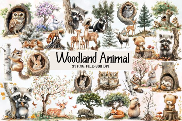 Download Watercolor Woodland Animal Clipart - Art Collection
