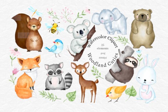 Download Cute Watercolor Woodland Animals Clipart - Art Collection