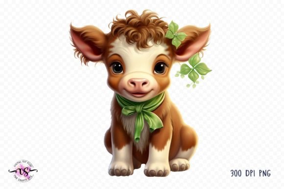 Download Cute St Patrick's Day Baby Cow Clipart - Art Collection